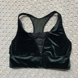 Victoria Sport Size M Sports Bra‎ Velour Green Work Out Festival Gym Sexy Velvet